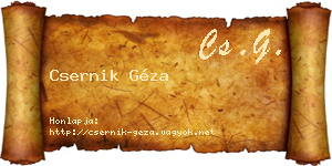 Csernik Géza névjegykártya
