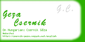 geza csernik business card